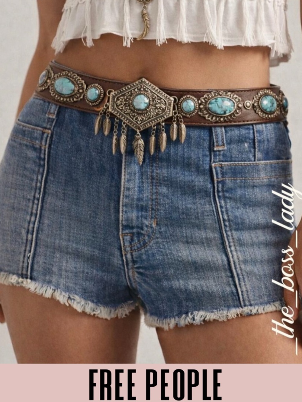 Free People denim shorts high-low boho stretchy cotton blend jean shorts 27